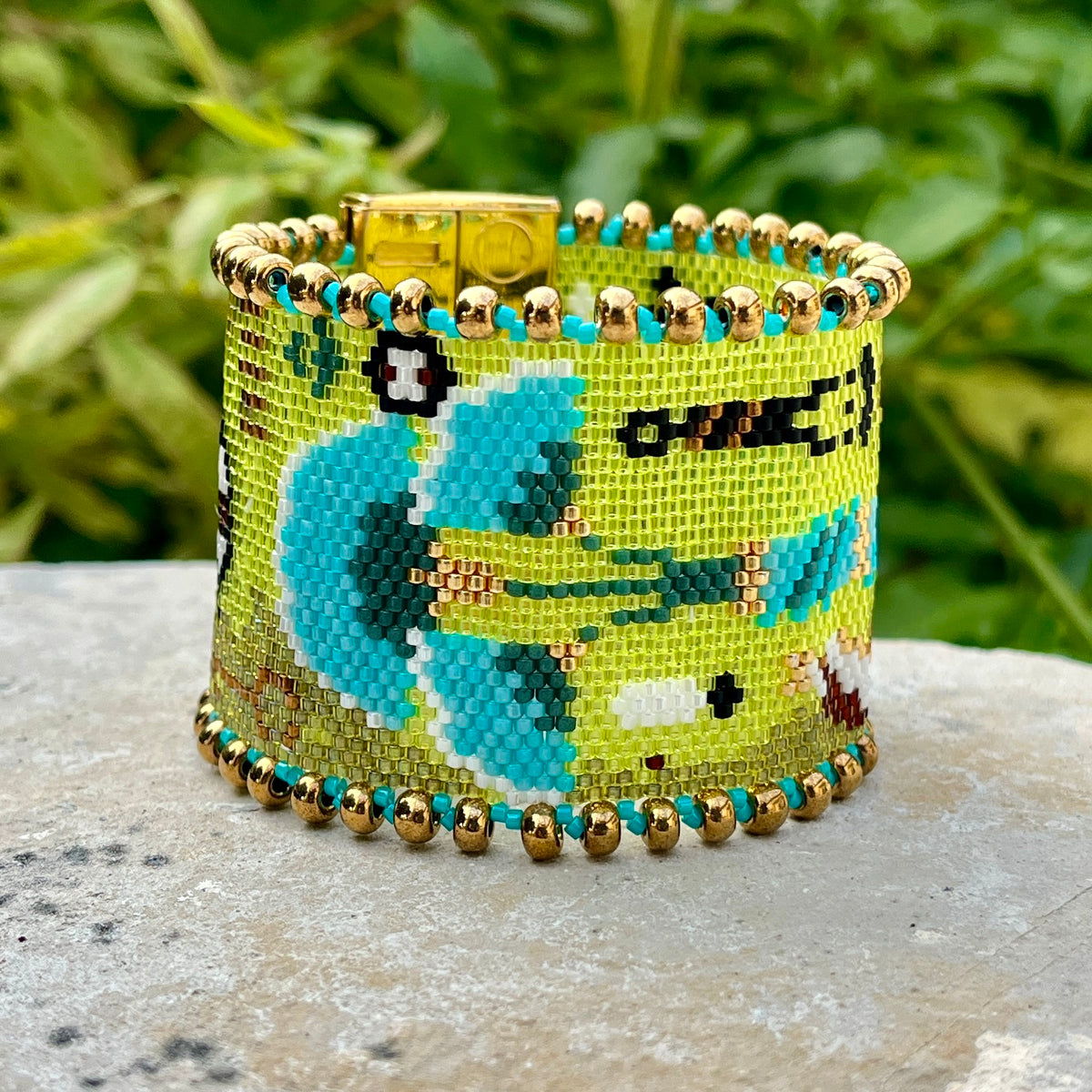 DIY miyuki bead Bracelet Pattern - peyote or brick stitch weaving