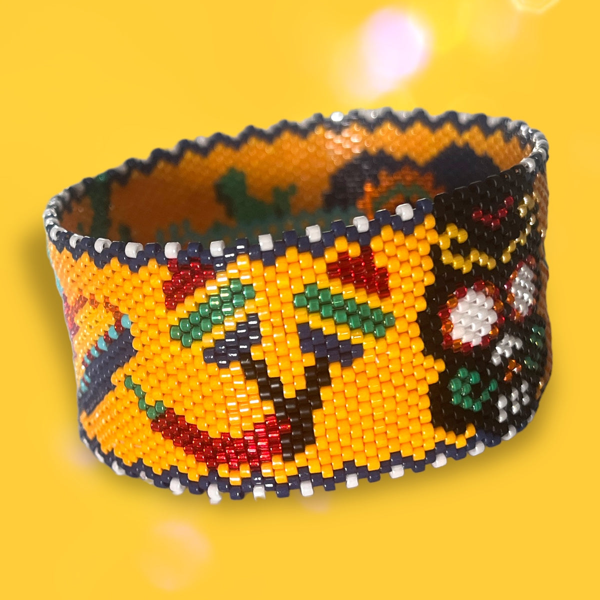 DIY Vertical Peyote Pattern Bracelet TIALOC KETIKOPARIS diy-vertical-peyote-pattern-bracelet-tialoc-ketikoparis