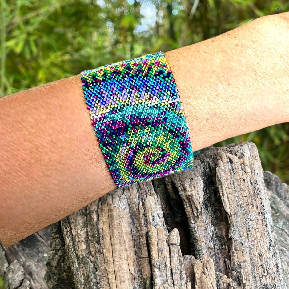 DIY Vertical Peyote Pattern Bracelet COLORFUL SNAIL
